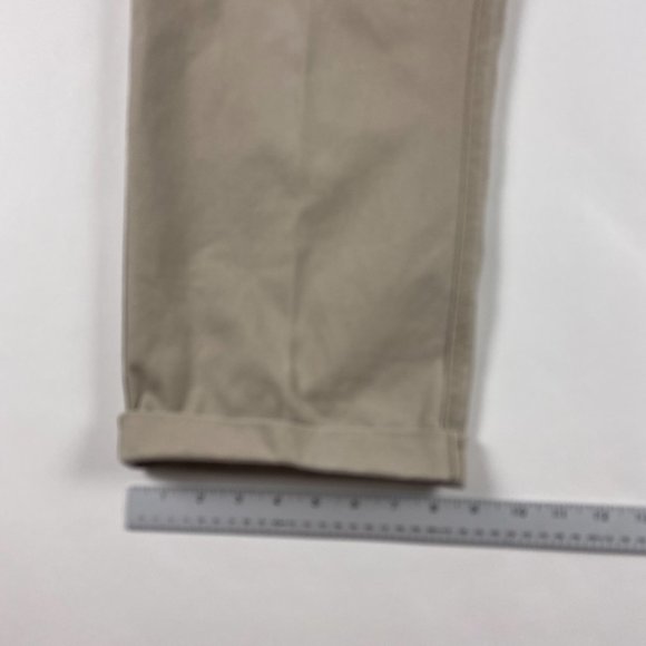 Orvis Zambezi Twill Pants Mens 38 x 29 Khaki Cotton with Leather Trim Cuffed - Picture 10 of 12